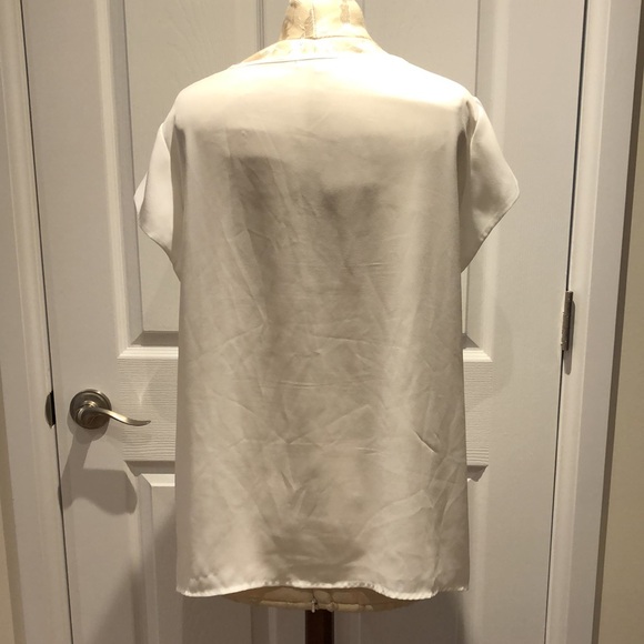 Cleo | EUC White Flowy Cap-Sleeve Blouse - Picture 3 of 7